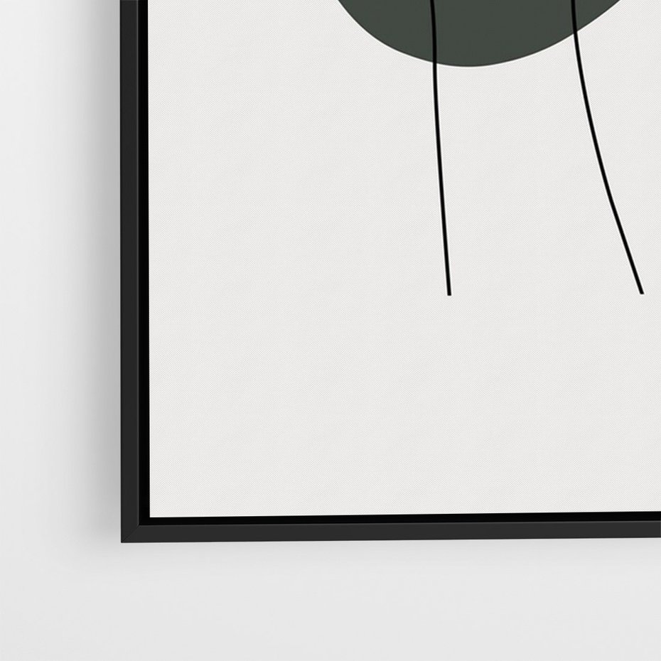 Obraz w ramie 50x70 - Tajemnicze Impulsy - szkic jedną linią, one lone - rama czarna