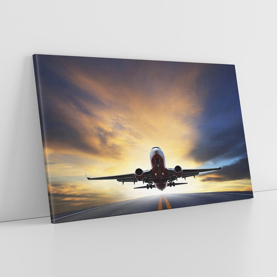 Obraz na płótnie 70x50 - Podróż samolotem w pejzaż - samolot, podróż