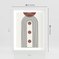 Plakat w ramie 40x50 - Symfonia Kształtów - nowoczesny plakat, styl midcentury - rama biała