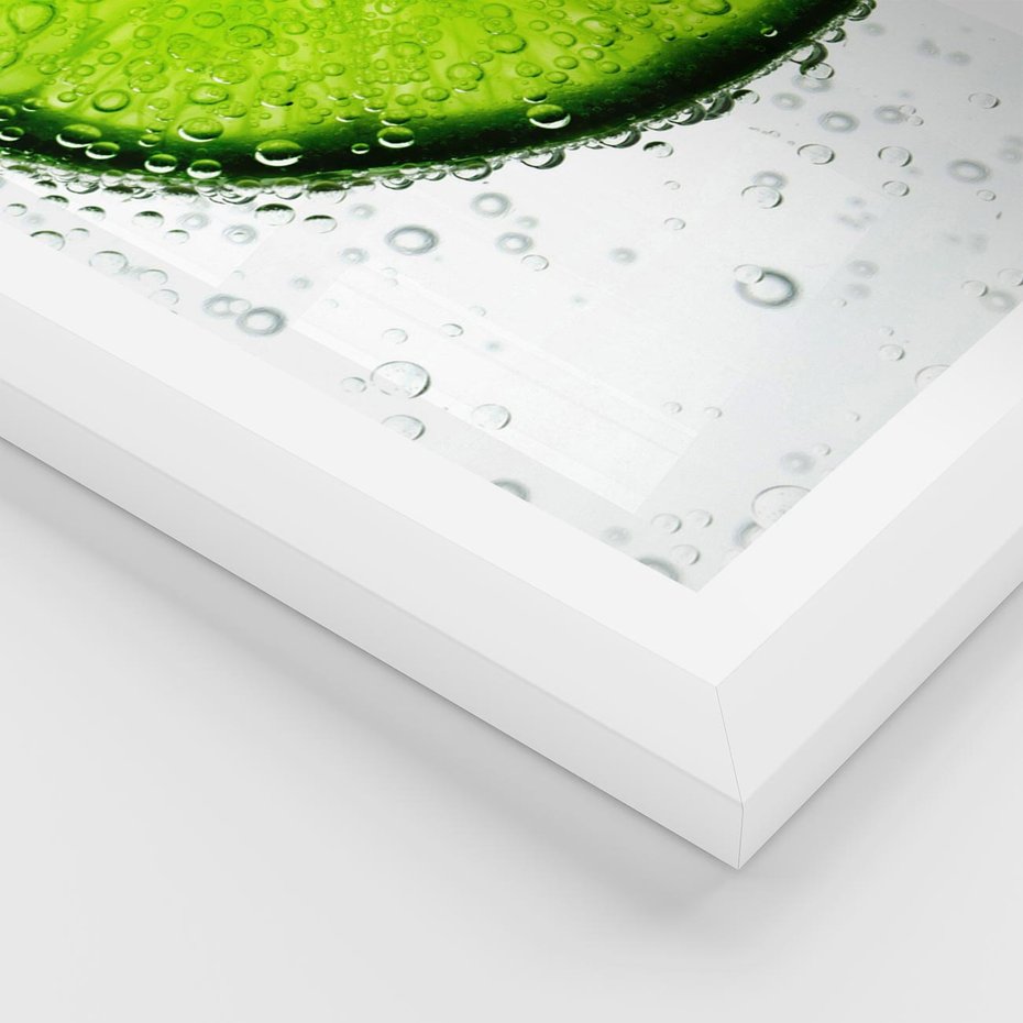 Plakat w ramie 30x40 - Świeżość i kwasowość limonki - limnka, owoce - rama biała