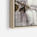 Obraz w ramie 80x80 - Tekstura Kwiatu - białe kwiaty, duży kwiat - rama drewno