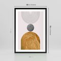 Plakat w ramie 50x70 - Złote Półkole w Sztuce Geometrii - grafika, złote półkole - rama czarna