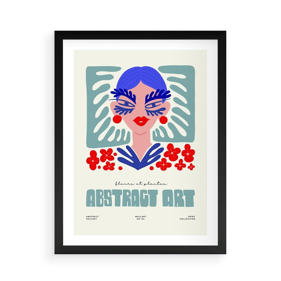 Plakat w ramie 50x70 - Podróżne Impulsy - abstrakcja, kobieta - rama czarna