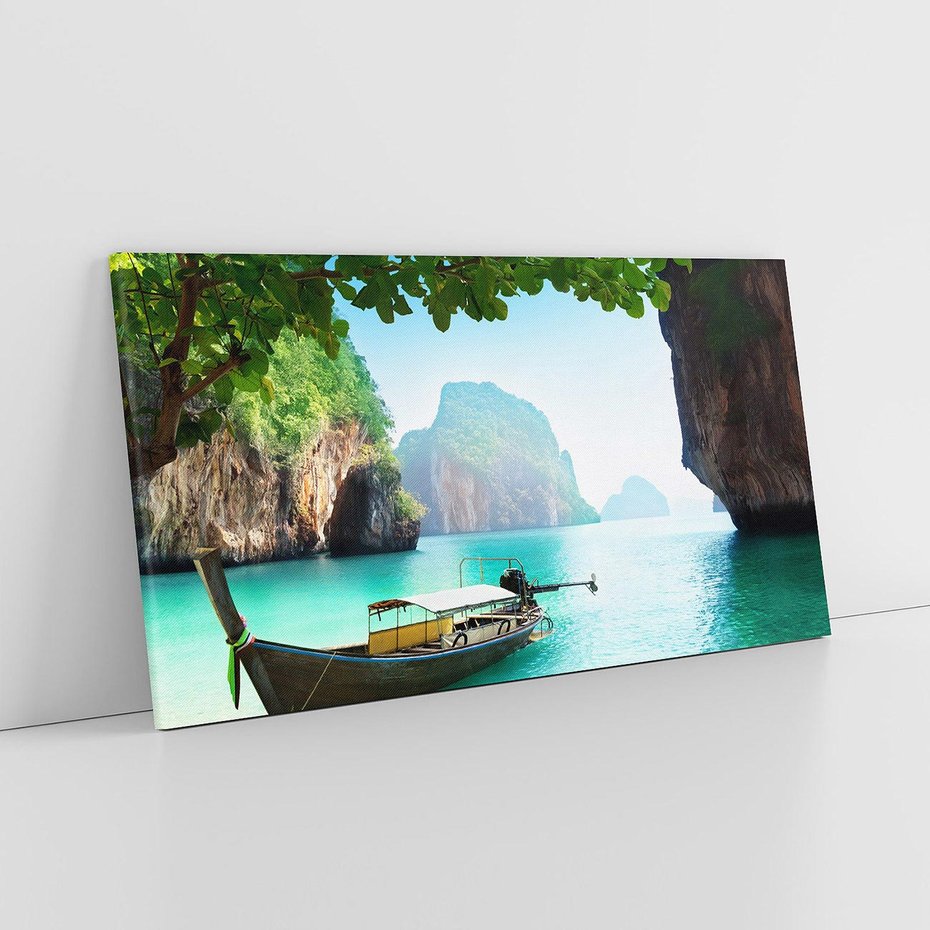Obraz na płótnie 100x50 - Tajlandia - sielanka łodzi nad morzem - Tajlandia, łódź