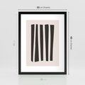 Plakat w ramie 30x40 - Migotliwa Transformacja Form - minimalizm, czarne pasy - rama czarna