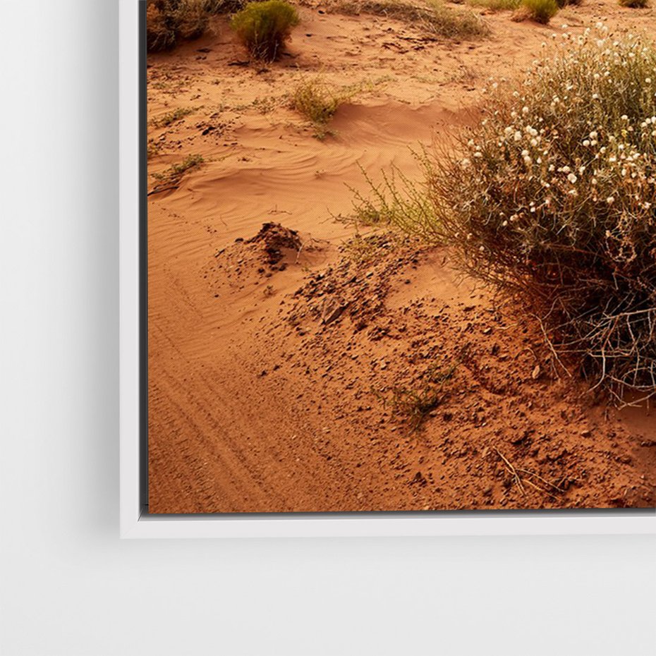Obraz w ramie 80x120 - Pejzaż pustynnego kanionu - pustynia, kanion - rama biała