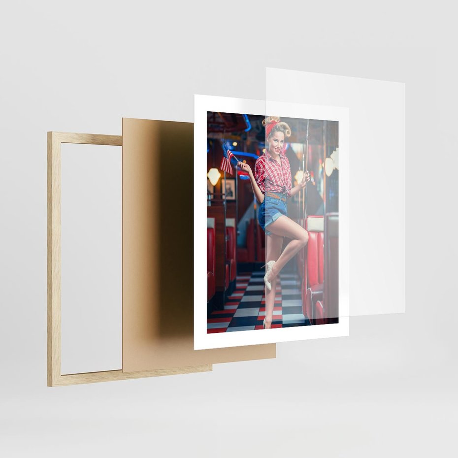 Plakat w ramie 40x50 - Czas Wstecz - retro, restauracja - rama drewno