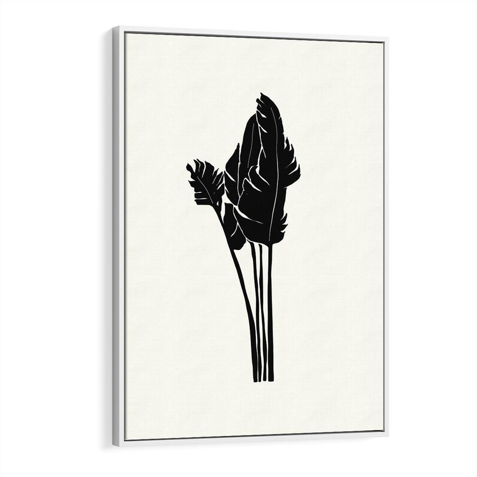 Obraz w ramie 50x70 - Elegancja Palm - nowoczesna sztuka, minimalistyczny styl - rama biała