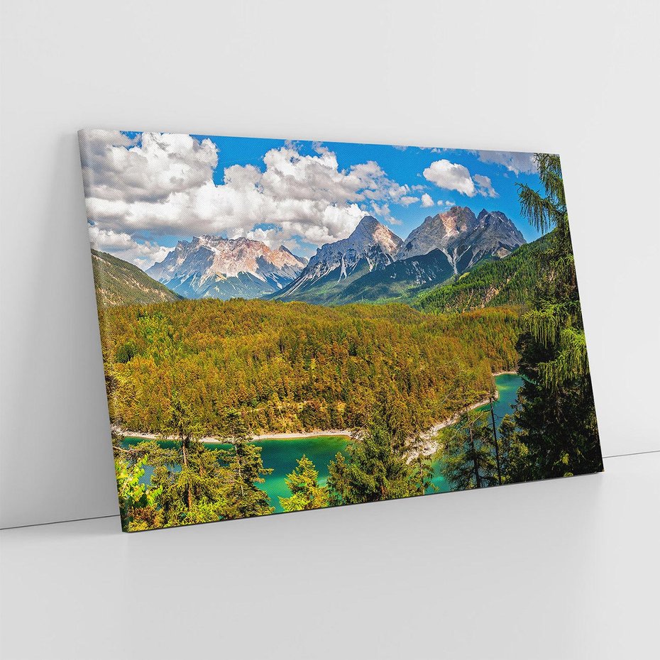 Obraz na płótnie 120x80 - Górska harmonia las i szczyty - góry, las