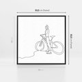 Obraz w ramie 50x50 - Minimalistyczna Przejażdżka - szkic, minimalizm - rama czarna