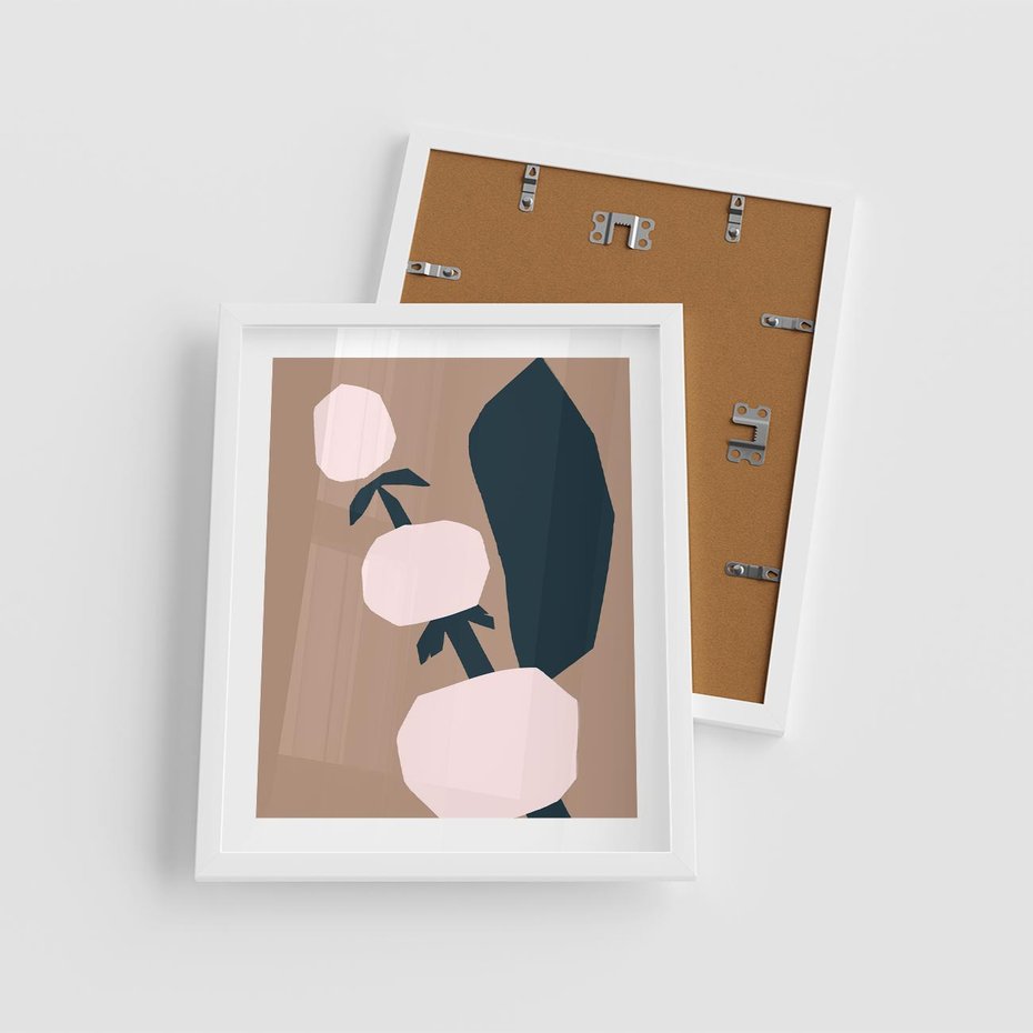 Plakat w ramie 40x50 - Harmonia Boho Ducha - abstrakcyjny obraz, plakat - rama biała