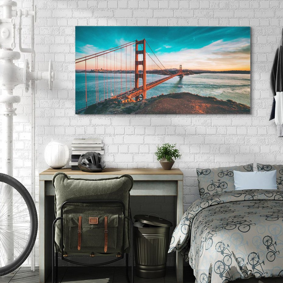 Obraz na płótnie 120x60 - Złoty Gate: majestatyczny most Ameryki - Golden Gate, most
