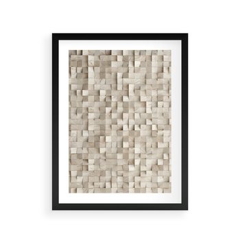Plakat w ramie 40x50 - Geometryczne 3D: Abstrakcyjna Harmonia - geometryczne, 3D - rama czarna