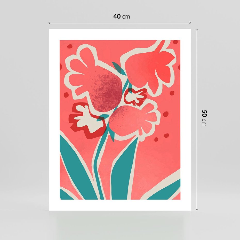 Plakat bez ramy 40x50 - Rozkwitające Plamy i Formy - nowoczesny plakat, abstrakcyjne kwiaty