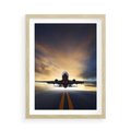 Plakat w ramie 50x70 - Podróż samolotem w pejzaż - samolot, podróż - rama drewno