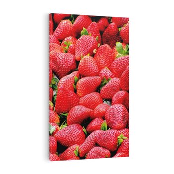 Obraz na płótnie 80x120 - Truskawki Czerwone Kropki Uczuć - truskawki, owoce