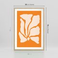 Plakat w ramie 50x70 - Wibracje Barw - abstrakcyjny boho plakat, pomarańczowe tło - rama drewno