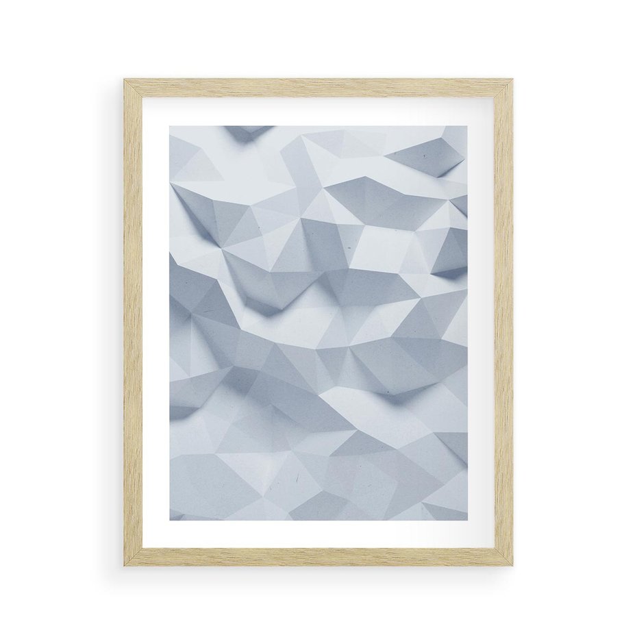 Plakat w ramie 40x50 - Trójwymiarowa geometria - geometria, 3d - rama drewno