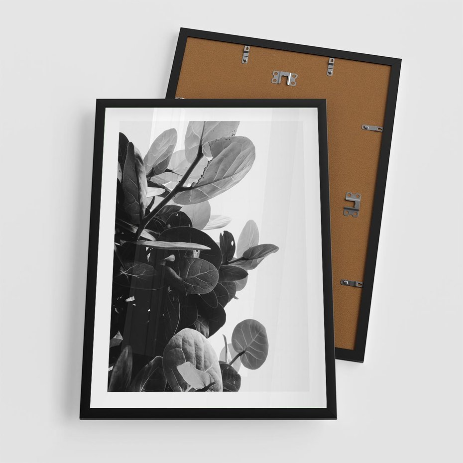 Plakat w ramie 50x70 - Blisko Natury - liście, rośliny tropikalne - rama czarna