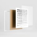 Plakat w ramie 40x50 - Abstrakcyjna Transformacja - abstrakcyjna kompozycja z czarnych kropek, minimalistyczny czarno bialy plakat - rama biała