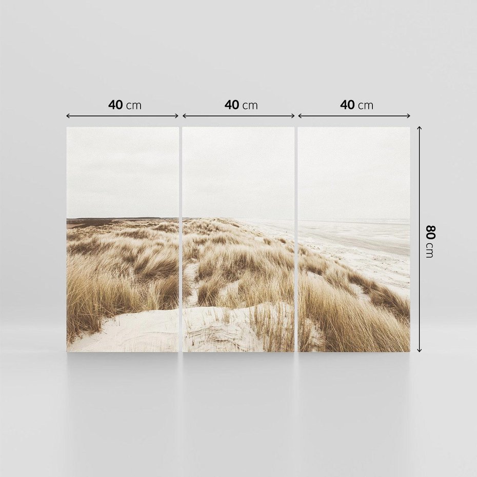 Obraz na płótnie 120x80 - Nadmorskie Wydmy - fotografia, kolory sepii