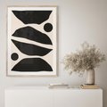 Plakat w ramie 50x70 - Surowa Abstrakcja - abstrakcyjny nowoczesny obraz, surowość - rama drewno