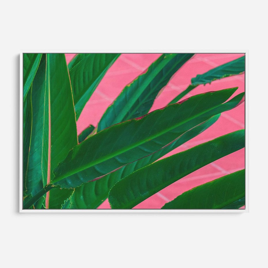 Obraz w ramie 100x70 - Odezwij się do przeszłości - liście, retro - rama biała