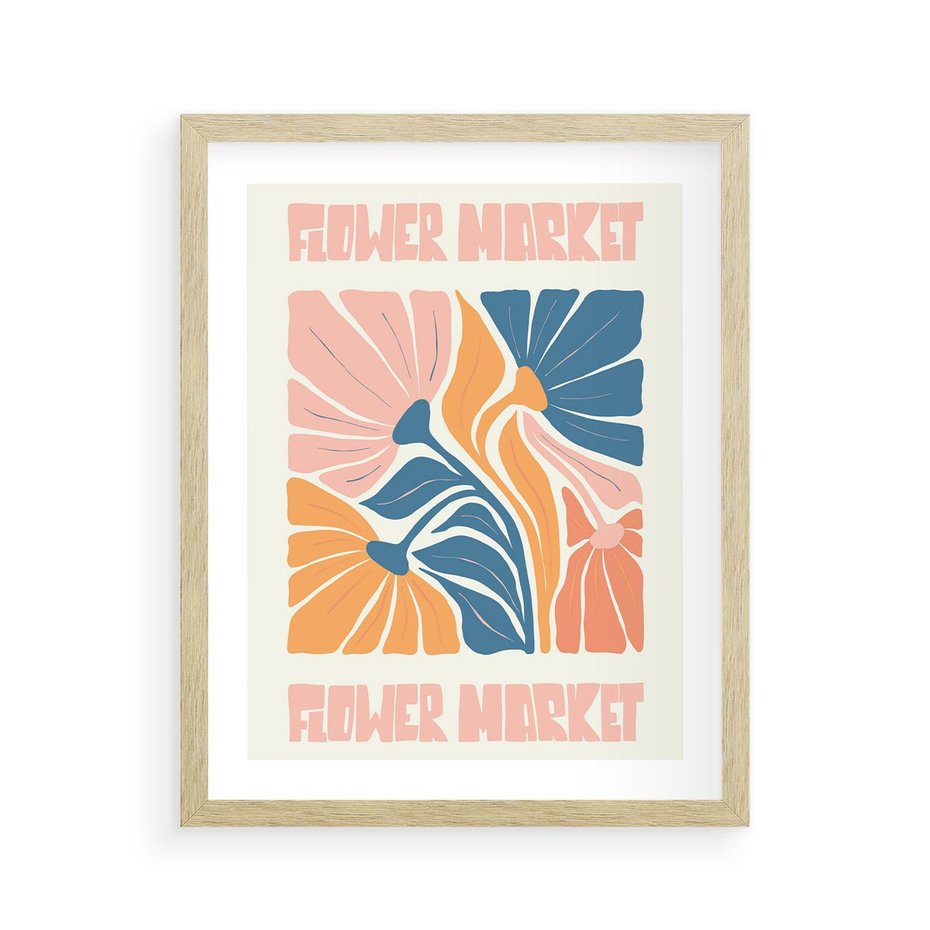 Plakat w ramie 40x50 - Spójny Dysonans - pastelowe kolory, typografia - rama drewno