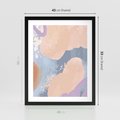 Plakat w ramie 40x50 - Przenikanie Niecodziennych Form - abstrakcyjne akwarelowe plamy, pastele - rama czarna