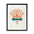 Plakat w ramie 50x70 - Harmonia Nienormalności - akwarelowe abstrakcyjne kształty, zieleń i pomarańcz - rama czarna
