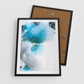 Plakat w ramie 50x70 - Elegancja Marmuru - marmur, błękit - rama czarna