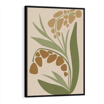 Obraz w ramie 50x70 - Minimalizm z Roślinami - nowoczesny plakat, roślinność - rama czarna