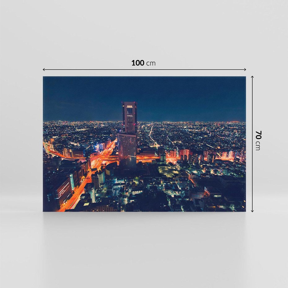 Obraz na płótnie 100x70 - światła i tradycja - Japonia, Tokio