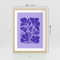 Plakat w ramie 30x40 - Migocące Boho Wibracje - kwiaty, energetyczne fioletowe tło - rama drewno