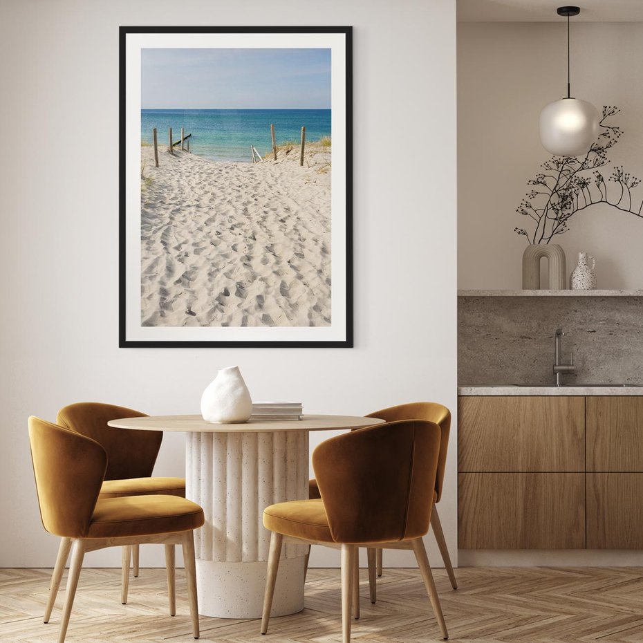 Plakat w ramie 40x50 - Harmonia plażowego morza - plaża, morze - rama czarna