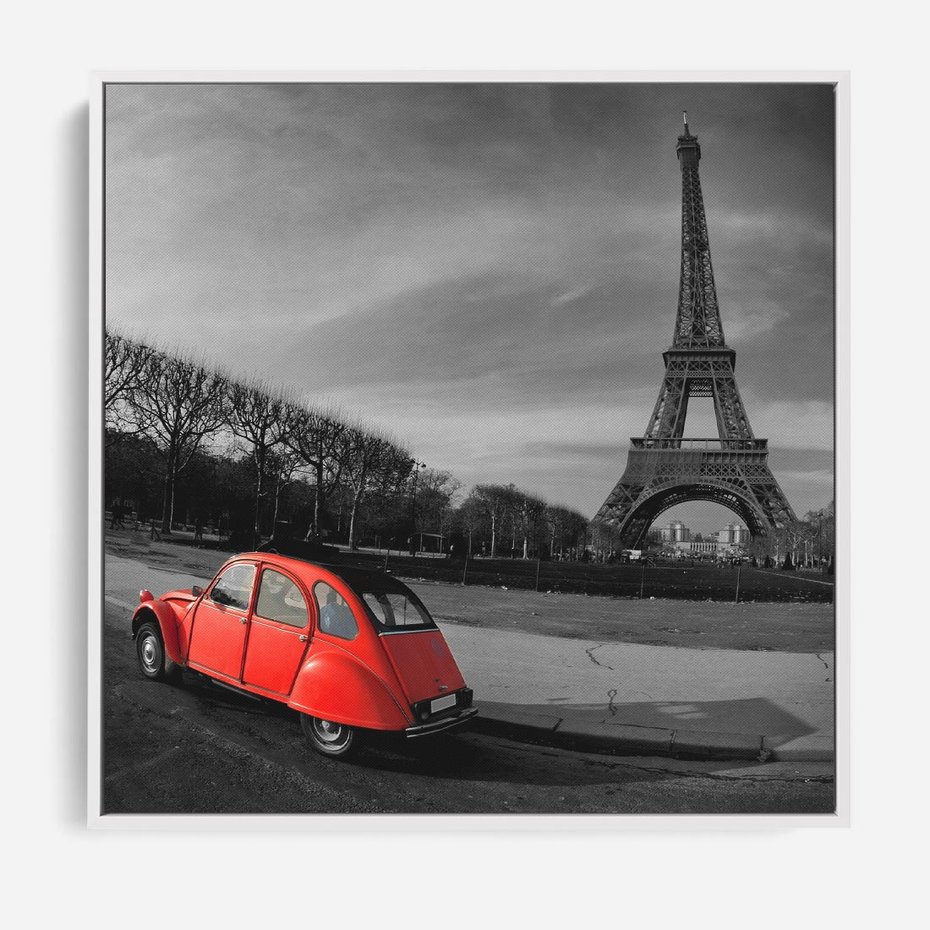 Obraz w ramie 50x50 - Paryż Wieża Eiffla - Paryż, Wieża - rama biała