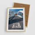 Plakat w ramie 50x70 - Kansas i Route 66 - Kansas, route 66 - rama drewno