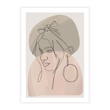 Plakat bez ramy 40x50 - Kobieta w Linii: Akwarelowa Harmonia - kobieta one line, grafika