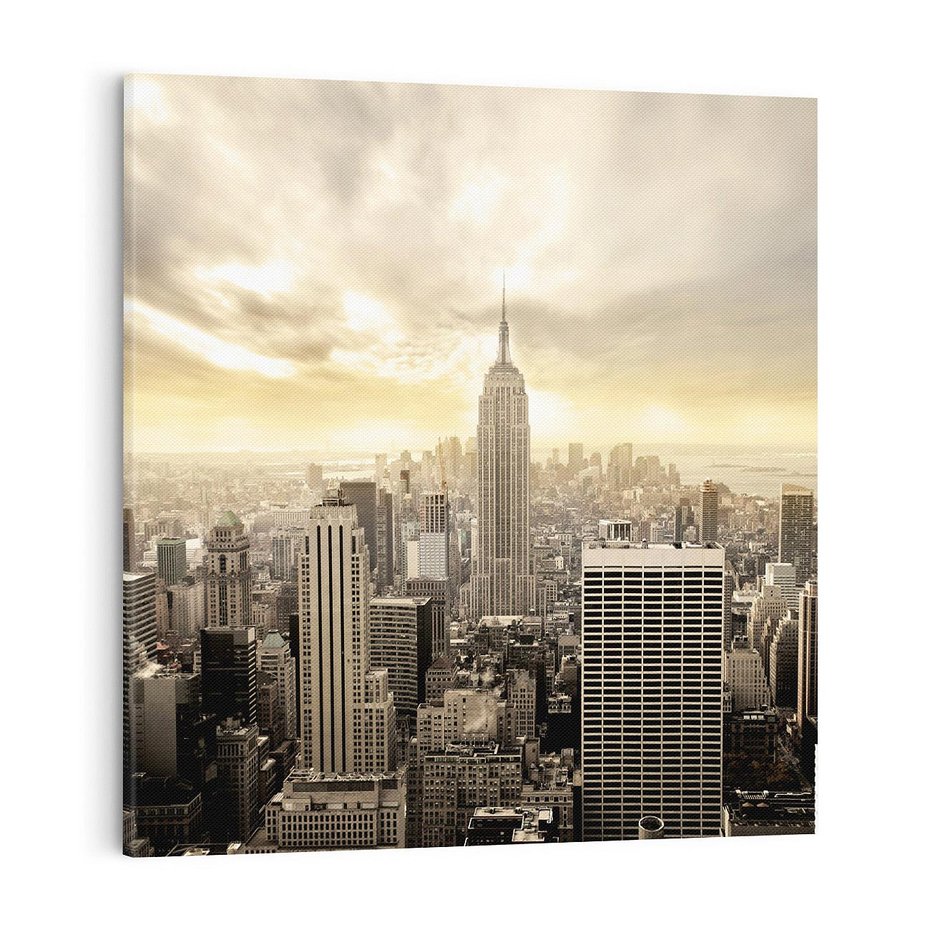 Obraz na płótnie 70x70 - Magia Manhattanu: miasto, które nigdy nie śpi - Manhattan, NY