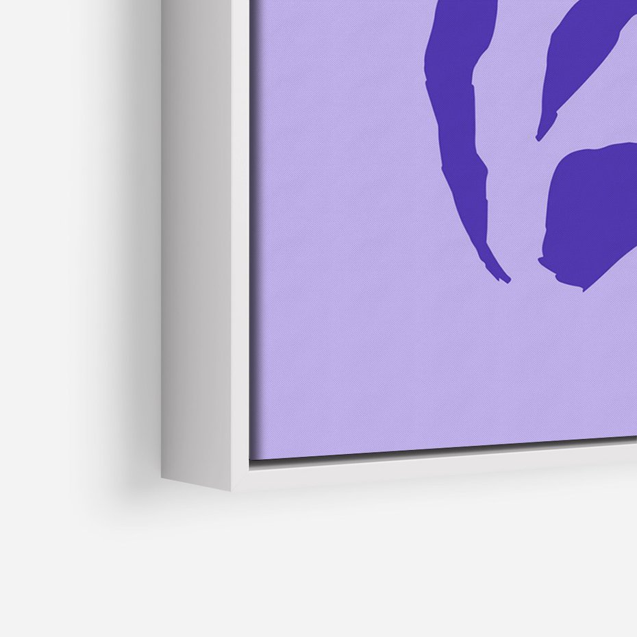 Obraz w ramie 70x100 - Boho Sztuka Wolności - kwiaty, energetyczne fioletowe tło - rama biała