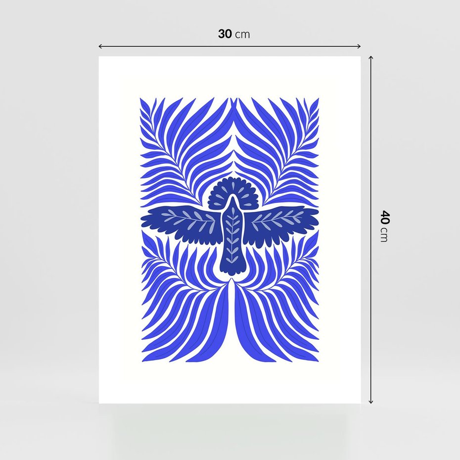 Plakat bez ramy 30x40 - Etniczne Rekwizyty - etniczne roślinne wzory, granat