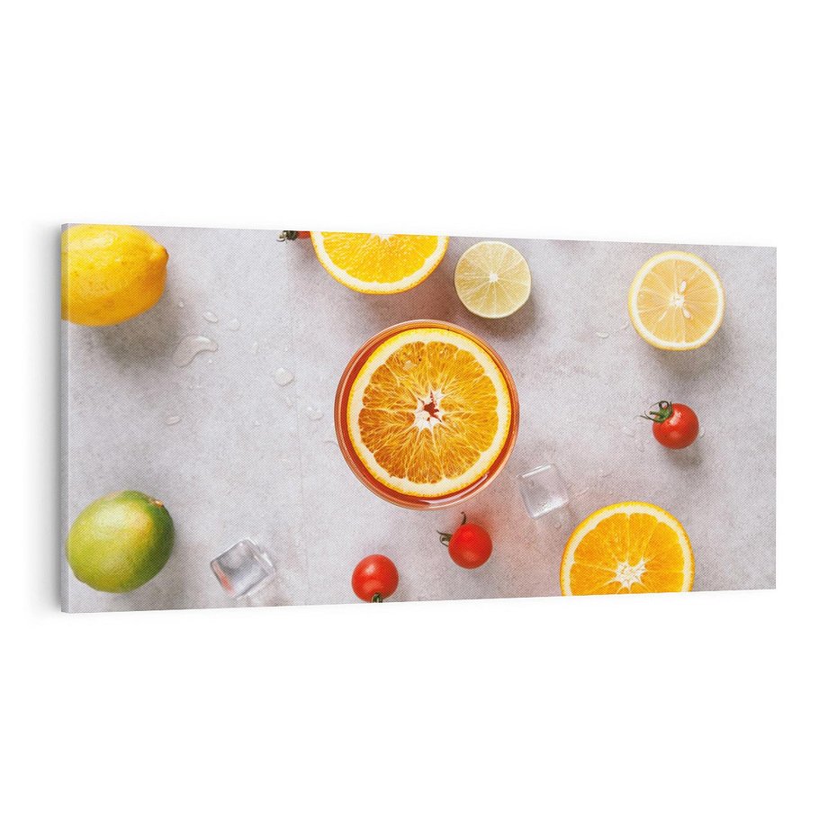 Obraz na płótnie 140x70 - Cytryny Pomarańczowy Zestaw - cytryny, pomarańcze