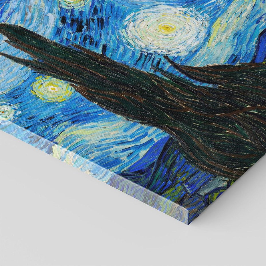 Obraz na płótnie 100x70 - "Gwiaździsta noc" (1889) Vincent van Gogh - Reprodukcja - reprodukcja, obraz na płótnie