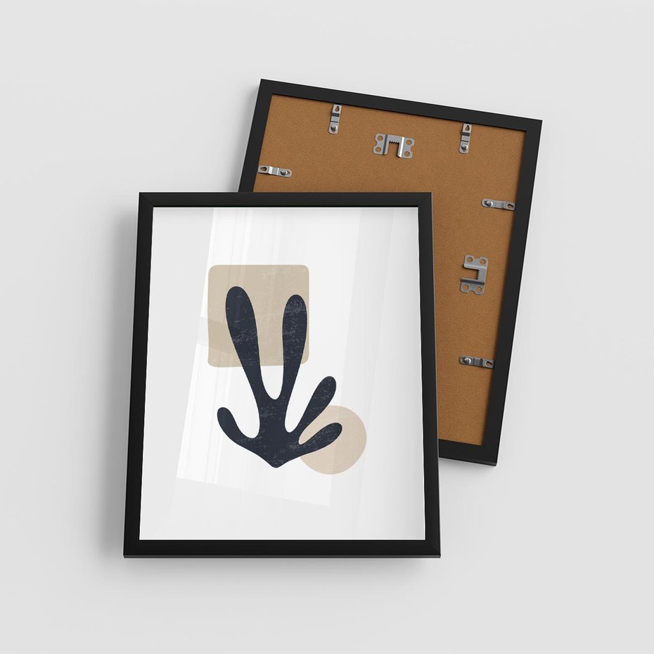 Plakat w ramie 40x50 - Granatowa Odsłona - minimalistyczna nowczesna grafika, styl matisse - rama czarna