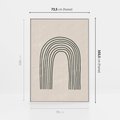 Obraz w ramie 70x100 - Intrygujące Zagięcia - boho plakat, czarna tęcza - rama biała
