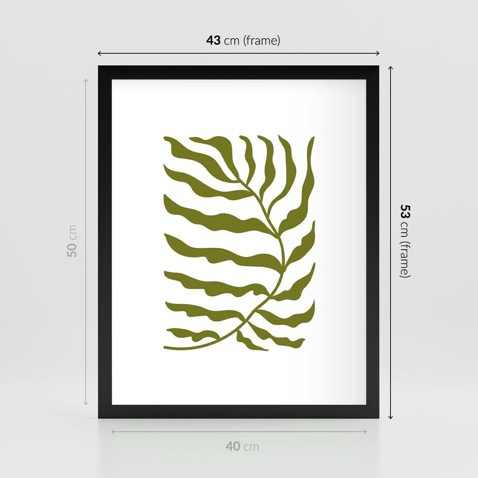 Plakat w ramie 40x50 - Rytmy Chaosu - roślina, gałązka - rama czarna