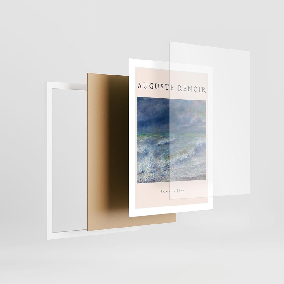 Plakat w ramie 50x70 - Auguste Renoir: Plakat z Pięknem Morza - auguste renoir, reprodukcja - rama biała