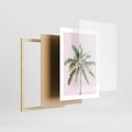Plakat w ramie 30x40 - Błogość Tropików - palma, tropiki - rama drewno