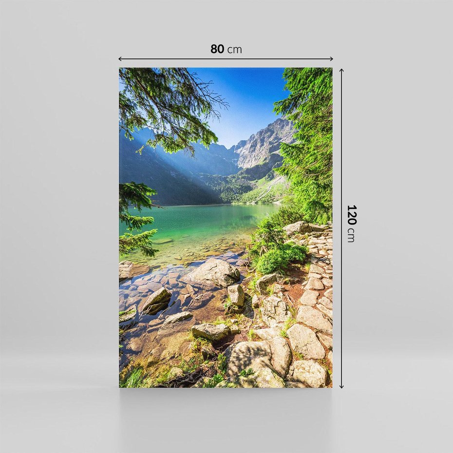 Obraz na płótnie 80x120 - Mistyczna Przyroda - góry, jezioro