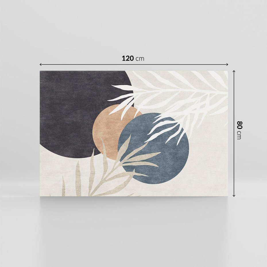 Obraz na płótnie 120x80 - Symfonia skradzionych chwil - cienie liści palmy, beżowe tłó